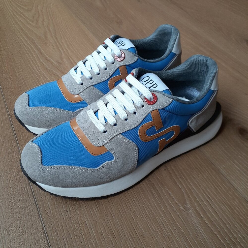 New Women's Size 7.5 (240) OPP Women's Blue Casual Lace-Up Suede Fashion Sneaker